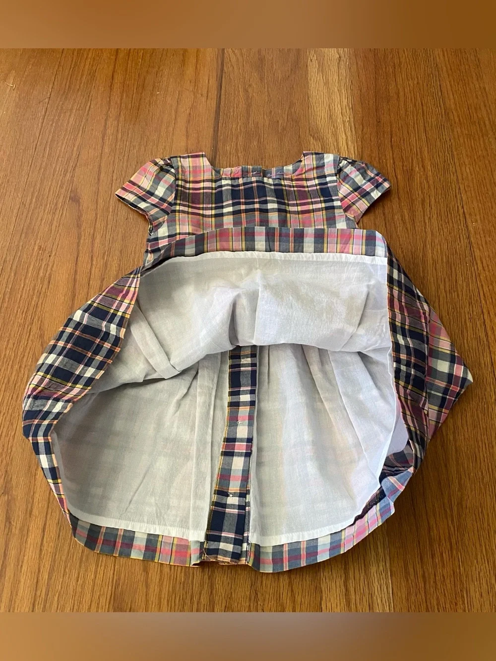Ralph Lauren Bedford Pink & Navy Plaid Cotton Dress with Bloomers Set
